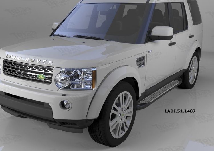 Пороги алюминиевые Sapphire Silver Can Otomotiv Land Rover Discovery III 2004-2009 no.8547
