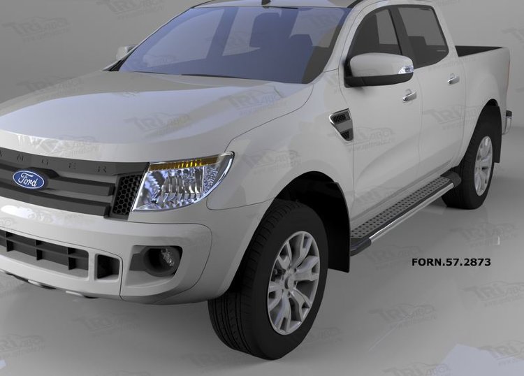 Пороги алюминиевые Topaz Can Otomotiv Ford Ranger III 2011-2019 no.11736