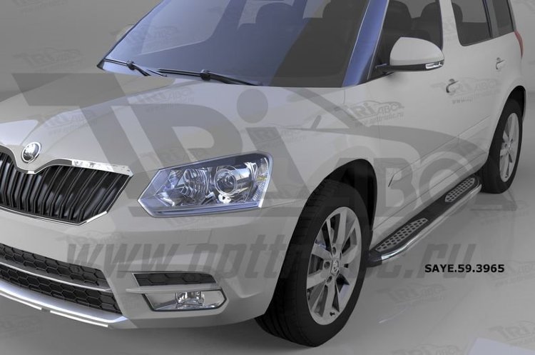 Пороги алюминиевые Zirkon Can Otomotiv Skoda Yeti 2010-2019 no.11504