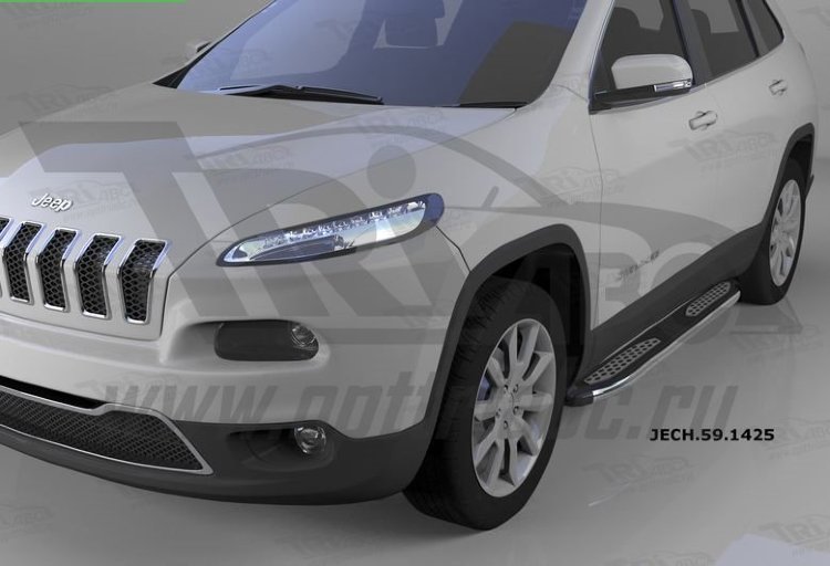 Пороги алюминиевые Zirkon Can Otomotiv Jeep Cherokee 2014-2019 no.11674