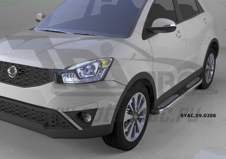 Пороги алюминиевые Zirkon Can Otomotiv SsangYong Actyon New 2011-2012 no.12075