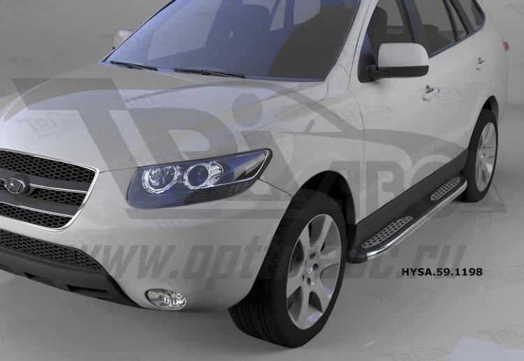 Пороги алюминиевые Zirkon Can Otomotiv Hyundai Santa Fe 2006-2009 no.12099