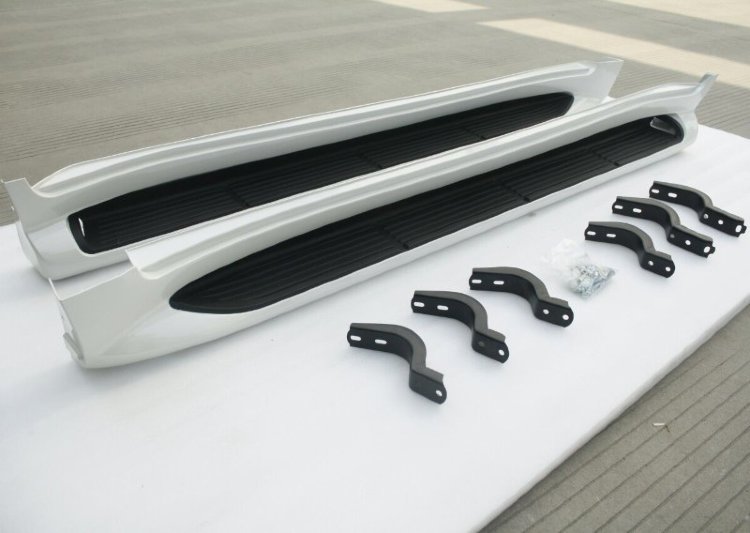 Пороги боковые с подсветкой черные OEM-Tuning Toyota Land Cruiser 200 2007-2019 no.7001