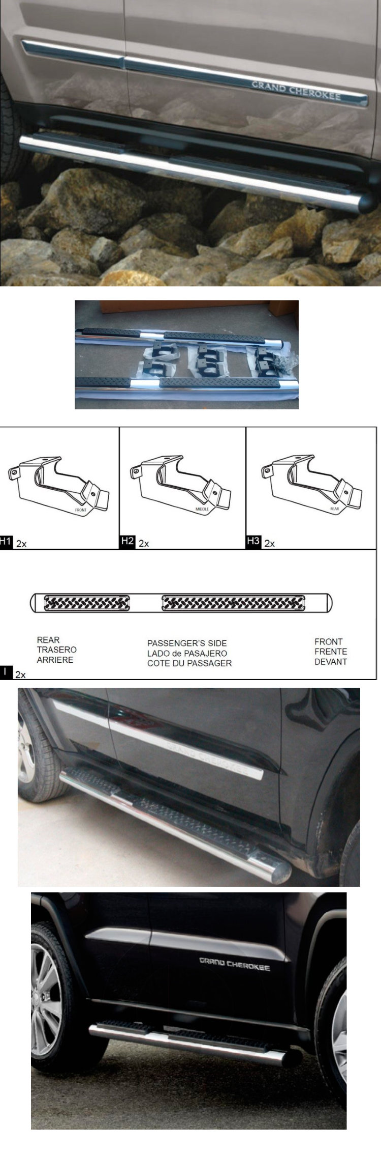 Пороги боковые (вариант 2) OEM-Tuning Jeep Grand Cherokee 2010-2019 no.9421