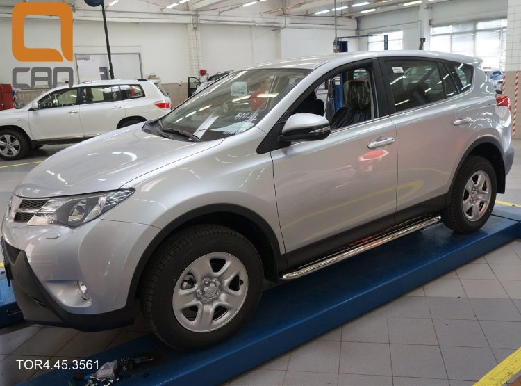 Пороги стальные труба с листом C2 (d 60) Can Otomotiv Toyota RAV4 2013-2019 no.11055