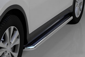 Пороги стальные труба с листом C2 (d 60) Can Otomotiv Toyota RAV4 2013-2019 ― Auto-Clover