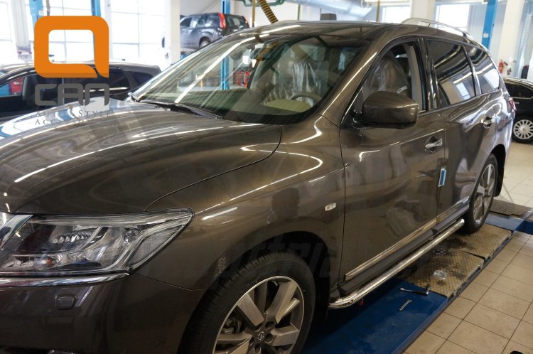 Пороги стальные труба с листом C2 (d 60) Can Otomotiv Nissan Pathfinder 2014-2019 no.11092