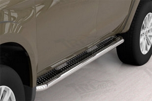 Пороги стальные труба с листом C2 (d 60) Can Otomotiv Mitsubishi L200 2015-2019 ― Auto-Clover