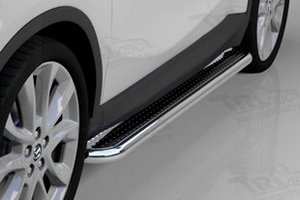 Пороги стальные труба с листом C2 (d 60) Can Otomotiv Mazda CX-5 2012-2017 ― Auto-Clover