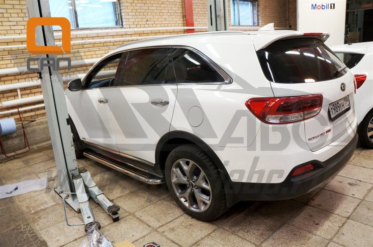 Пороги стальные труба с листом C2 (d 60) Can Otomotiv KIA Sorento Prime 2015-2019 no.11262