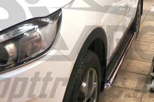 Пороги стальные труба с листом C2 (d 60) Can Otomotiv KIA Sorento Prime 2015-2019 ― Auto-Clover