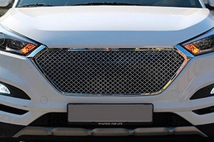 Решетка радиатора Bentley style (хромированная) DKmotion Hyundai Tucson 2015-2019 ― Auto-Clover