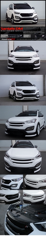 Решетка радиатора Roadruns (неокрашено) Hyundai Santa Fe 2012-2018