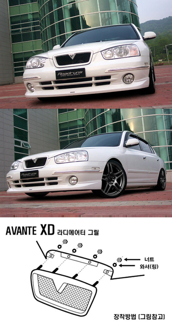 Решетка радиатора RoadRuns (неокрашено) Hyundai Elantra 2000-2005 ТагАЗ no.18190