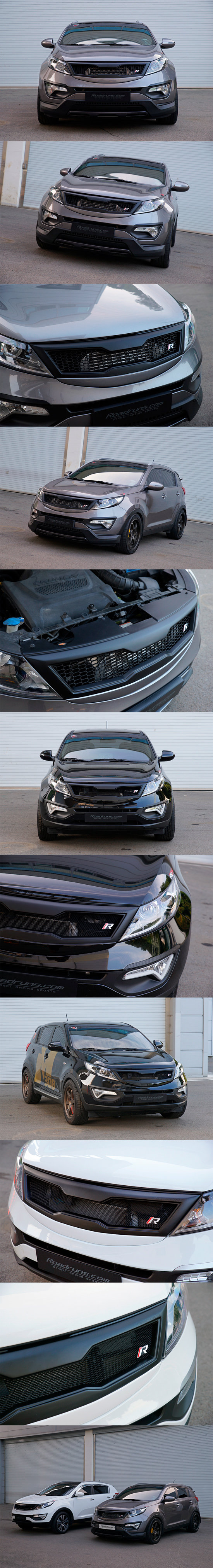 Решетка радиатора (версия 2, пластиковая решетка) RoadRuns (окрашено) KIA Sportage 2010-2015 2684
