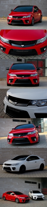 Решетка радиатора (версия 2) RoadRuns (окрашено) KIA Cerato 2009-2012