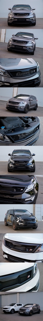 Решетка радиатора (версия 2, стальная решетка) RoadRuns (окрашено) KIA Sportage 2010-2015