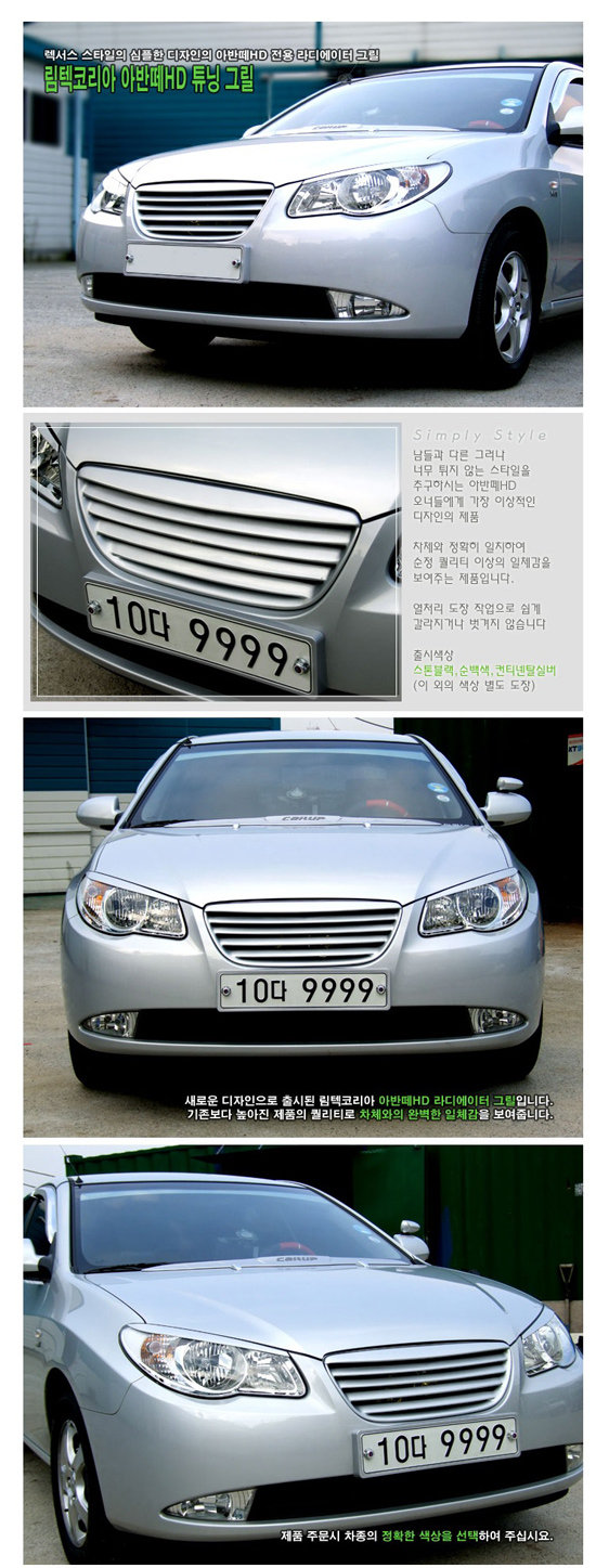 Решётка радиатора тип A Rimtec Hyundai Elantra 2006-2010 0289