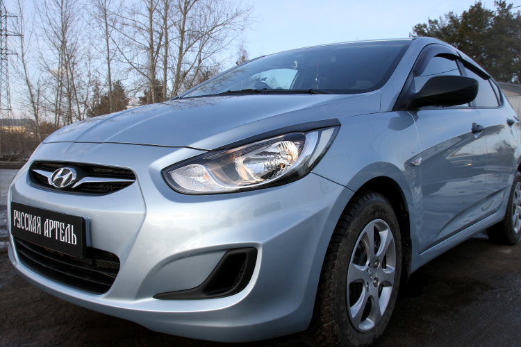 Реснички на фары Русская Артель Hyundai Solaris 2011-2017 no.835