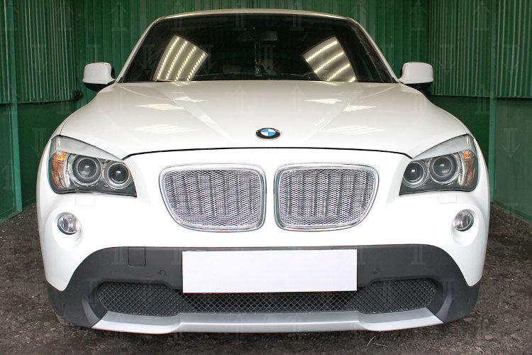 Сетка защитная 3D в решетку радиатора Premium хром Strelka BMW X1 (E84) 2009-2015 no.6711