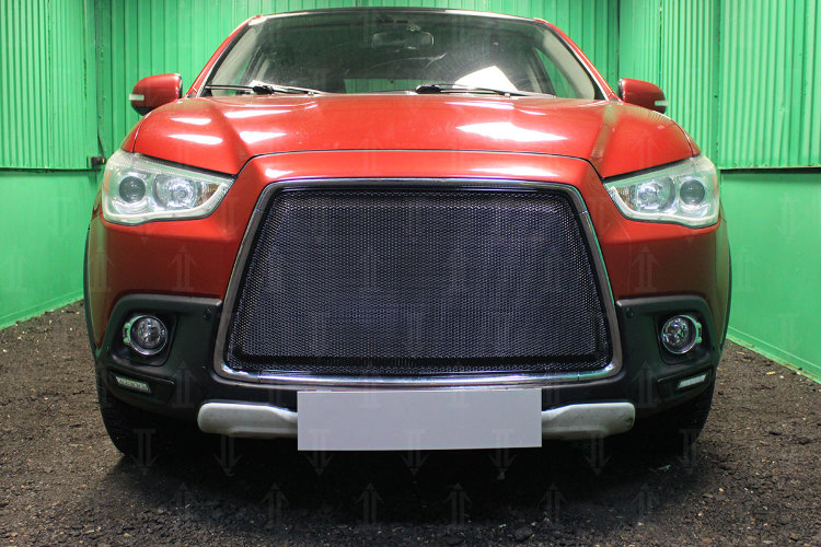 Сетка защитная в бампер 3D Premium черный Strelka Mitsubishi ASX 2010-2019 no.6326