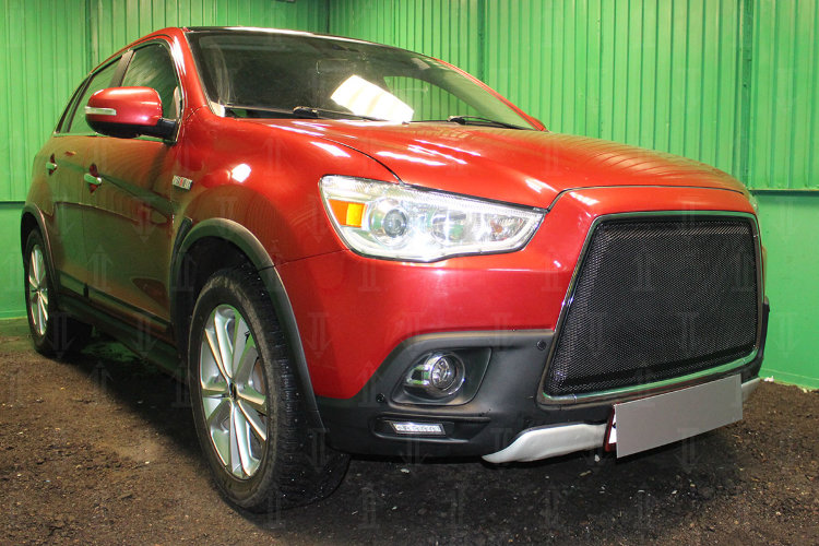 Сетка защитная в бампер 3D Premium черный Strelka Mitsubishi ASX 2010-2019 no.6326
