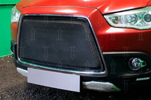 Сетка защитная в бампер 3D Premium черный Strelka Mitsubishi ASX 2010-2019 ― Auto-Clover