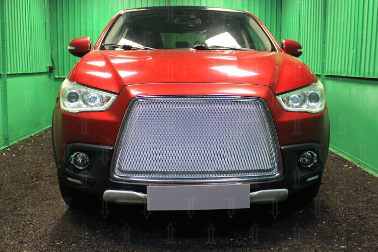 Сетка защитная в бампер 3D Premium хром Strelka Mitsubishi ASX 2010-2019 no.6325