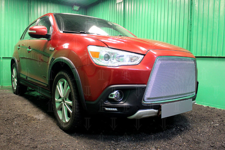 Сетка защитная в бампер 3D Premium хром Strelka Mitsubishi ASX 2010-2019 no.6325