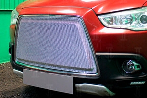 Сетка защитная в бампер 3D Premium хром Strelka Mitsubishi ASX 2010-2019 ― Auto-Clover