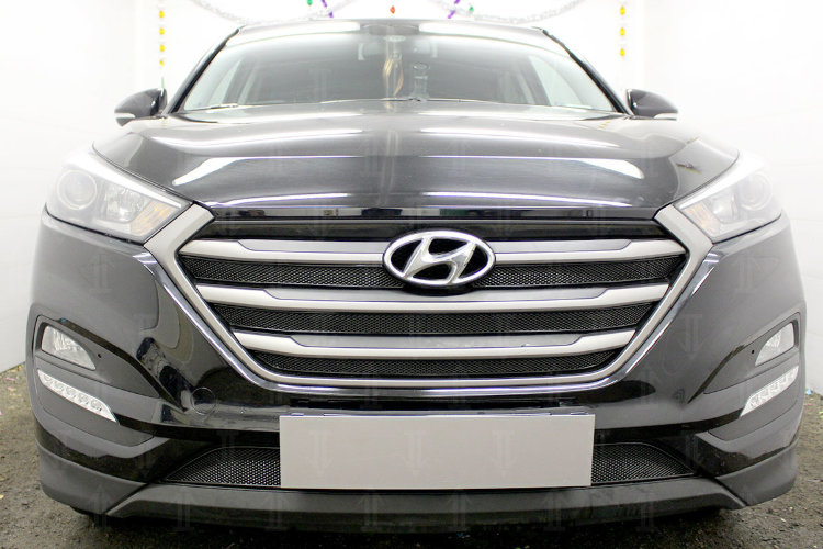 Сетка защитная в бампер Optimal черный Strelka Hyundai Tucson 2015-2019 no.6900