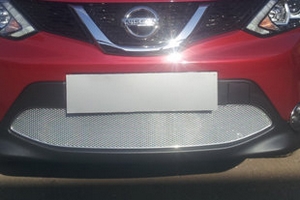 Сетка защитная в бампер Optimal хром Strelka Nissan Qashqai 2014-2019 ― Auto-Clover
