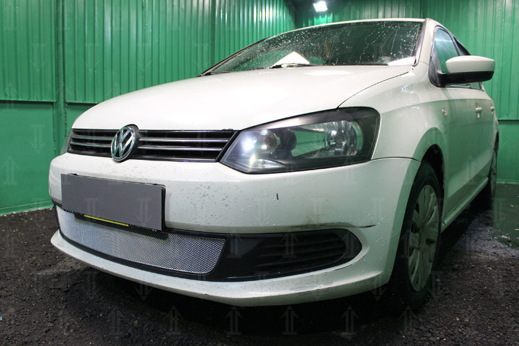 Сетка защитная в бампер Optimal хром Strelka Volkswagen Polo V 2009-2019 no.6543