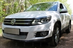 Сетка защитная в бампер Optimal хром Strelka Volkswagen Tiguan I 2008-2016