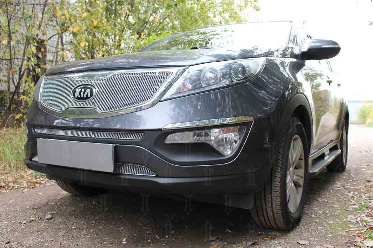 Сетка защитная в бампер Optimal хром Strelka KIA Sportage 2010-2015 12498