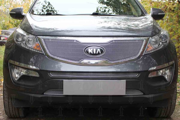 Сетка защитная в бампер Optimal хром Strelka KIA Sportage 2010-2015 12498