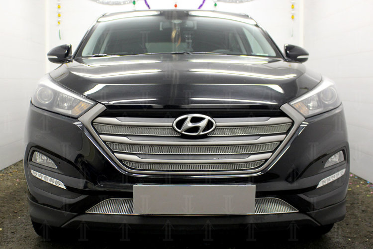 Сетка защитная в бампер Optimal хром Strelka Hyundai Tucson 2015-2019 no.6901