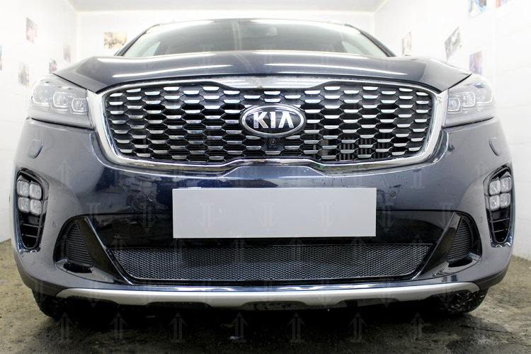 Сетка защитная в бампер Premium черный Strelka KIA Sorento Prime 2015-2019 no.3964