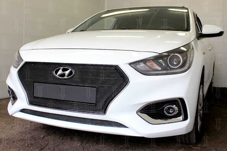 Сетка защитная в бампер Premium черный Strelka Hyundai Solaris 2017-2019 13593