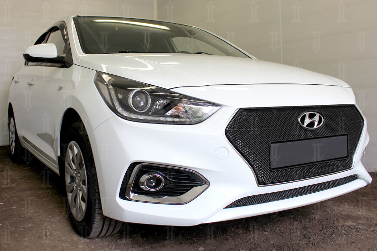 Сетка защитная в бампер Premium черный Strelka Hyundai Solaris 2017-2019 13593
