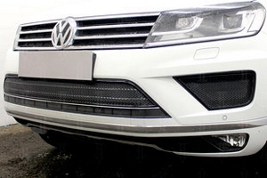 Сетка защитная в бампер Premium черный Strelka Volkswagen Touareg II 2010-2018 ― Auto-Clover