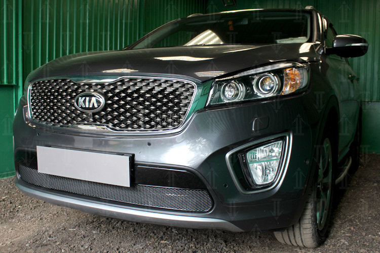 Сетка защитная в бампер Premium черный Strelka KIA Sorento Prime 2015-2019 no.6834
