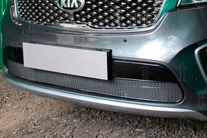 Сетка защитная в бампер Premium черный Strelka KIA Sorento Prime 2015-2019 ― Auto-Clover