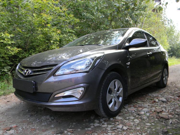 Сетка защитная в бампер Premium черный Strelka Hyundai Solaris 2011-2017 no.6864