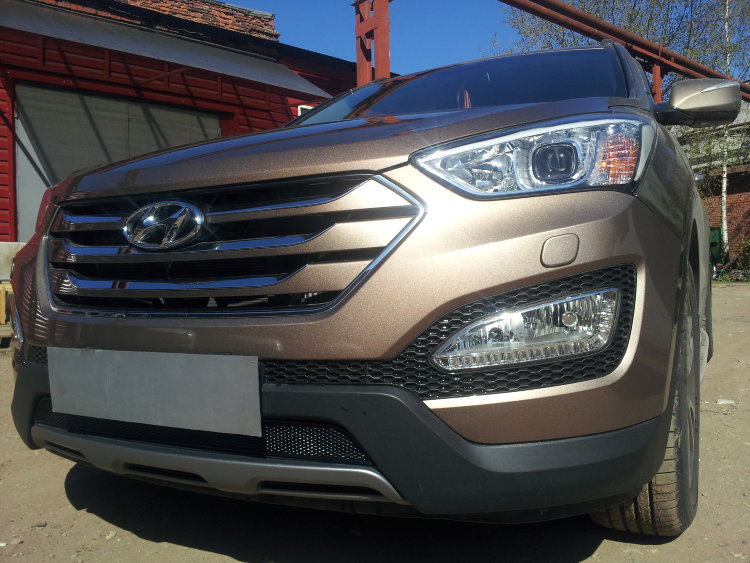Сетка защитная в бампер Premium черный Strelka Hyundai Santa Fe 2012-2018 no.6872