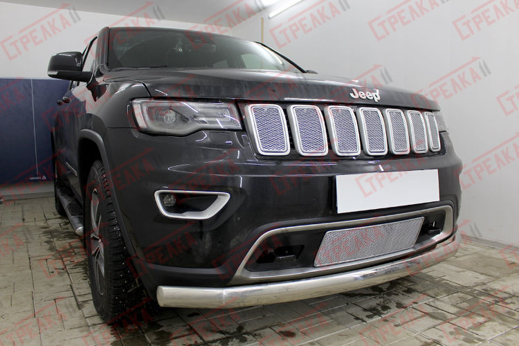 Сетка защитная в бампер Premium хром Strelka Jeep Grand Cherokee 2010-2019 no.1043