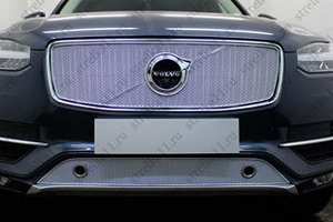 Сетка защитная в бампер Premium хром Strelka Volvo XC90 2015-2019 ― Auto-Clover