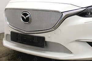 Сетка защитная в бампер Premium хром Strelka Mazda 6 III 2013-2019 ― Auto-Clover