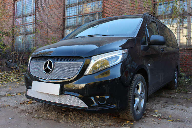 Сетка защитная в бампер Premium хром Strelka Mercedes-Benz Vito W447 2014-2019 no.6259
