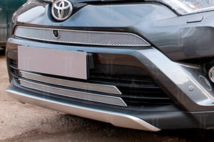 Сетка защитная в бампер Premium хром Strelka Toyota RAV4 2013-2019 ― Auto-Clover